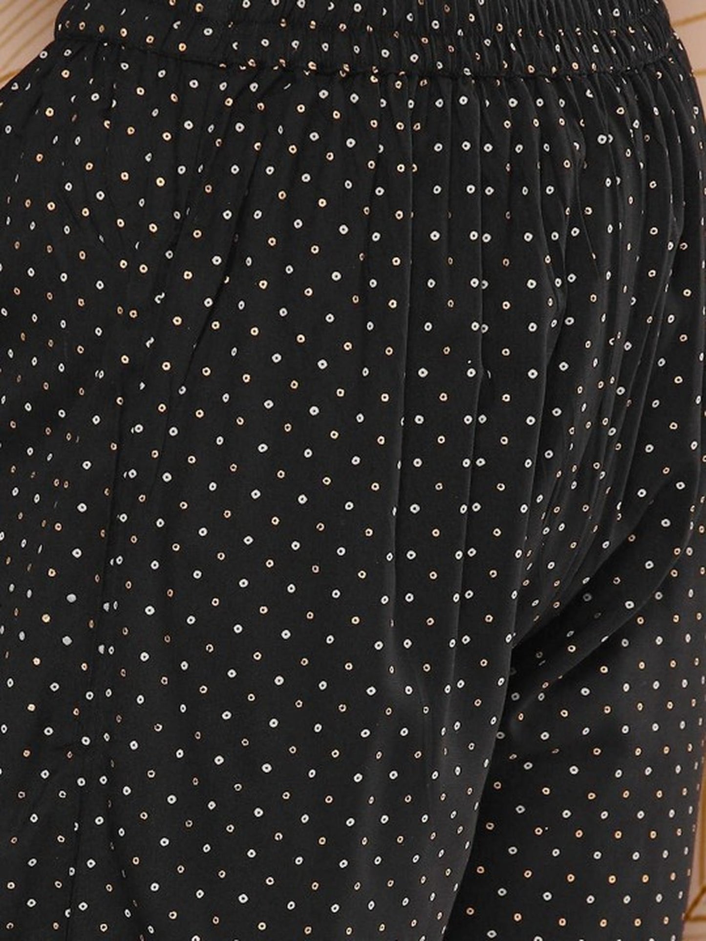 Black Cotton Kurta Pant and Dupatta Set