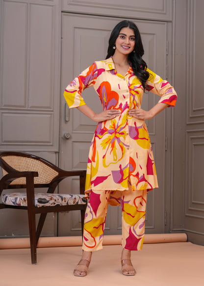 Multicolor Cotton Co-ord