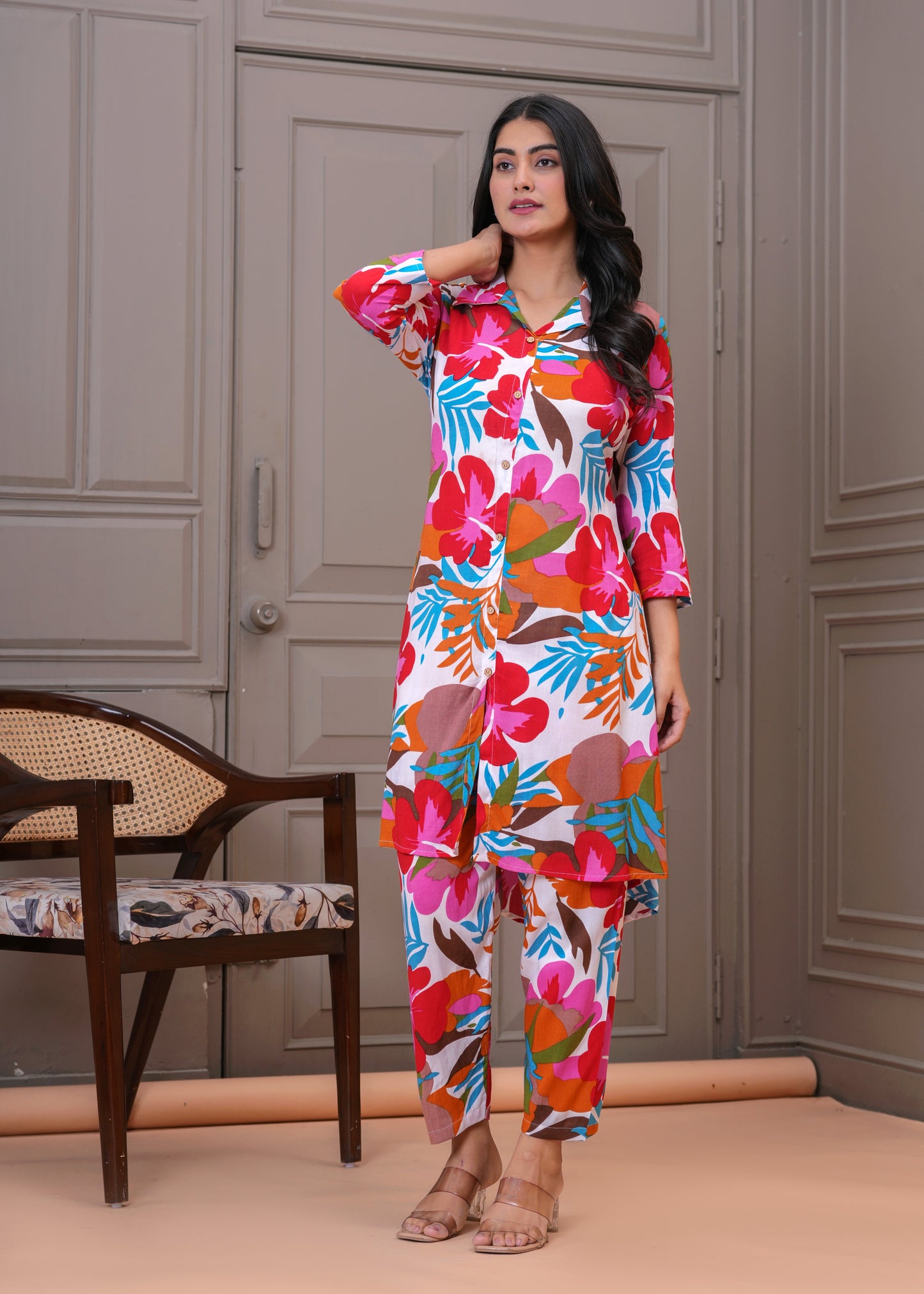 Multicolor Cotton Co-ord