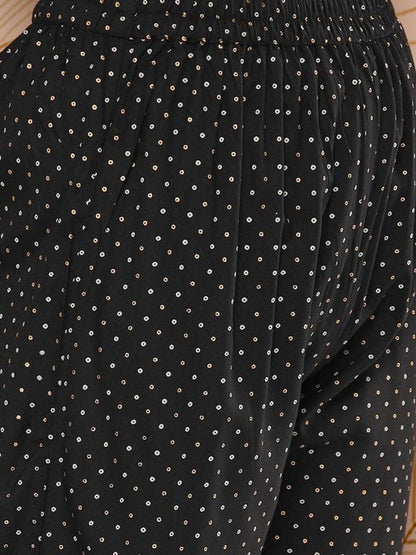 Black Cotton Kurta Pant and Dupatta Set