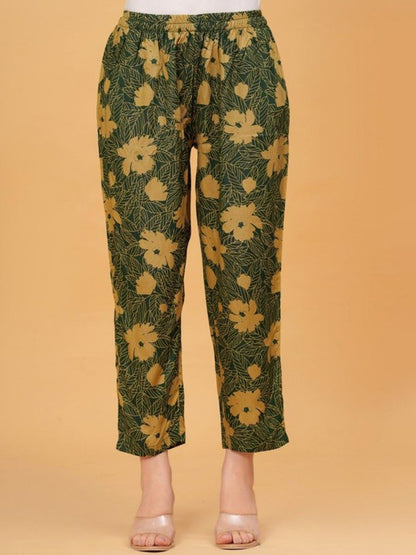 Green Floral Kurta Pant Set
