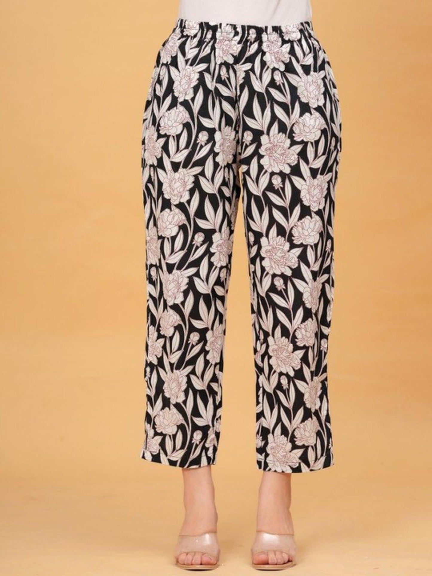 Black Printed Kurta Pant Set