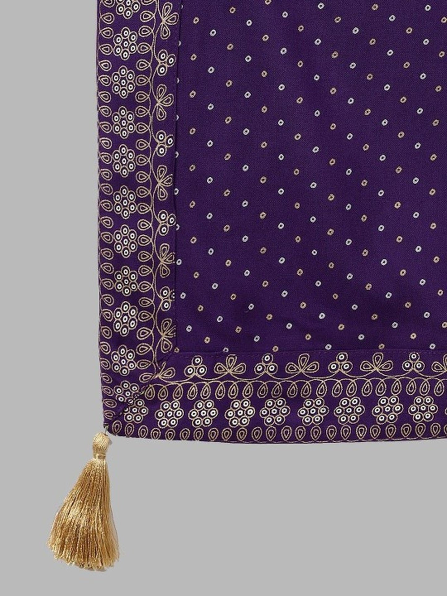 Purple Cotton Kurta Pant and Dupatta Set