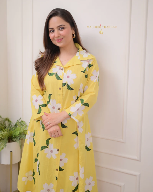 Sunshine Yellow Floral Kurta Pant Set